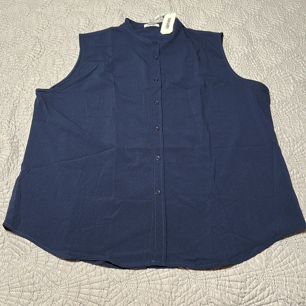 Coofandy Men's Beach Sleeveless Navy Button-Up Shirt, NWT’s, Size XL - Picture 2 of 7